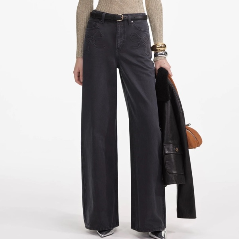 BNWT Self-Portrait Bow Detail Denim Jeans